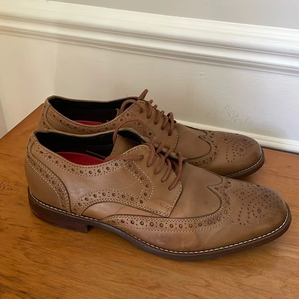 Rockport Tan Leather Oxford Wingtip Oxford Shoe Men Size 7